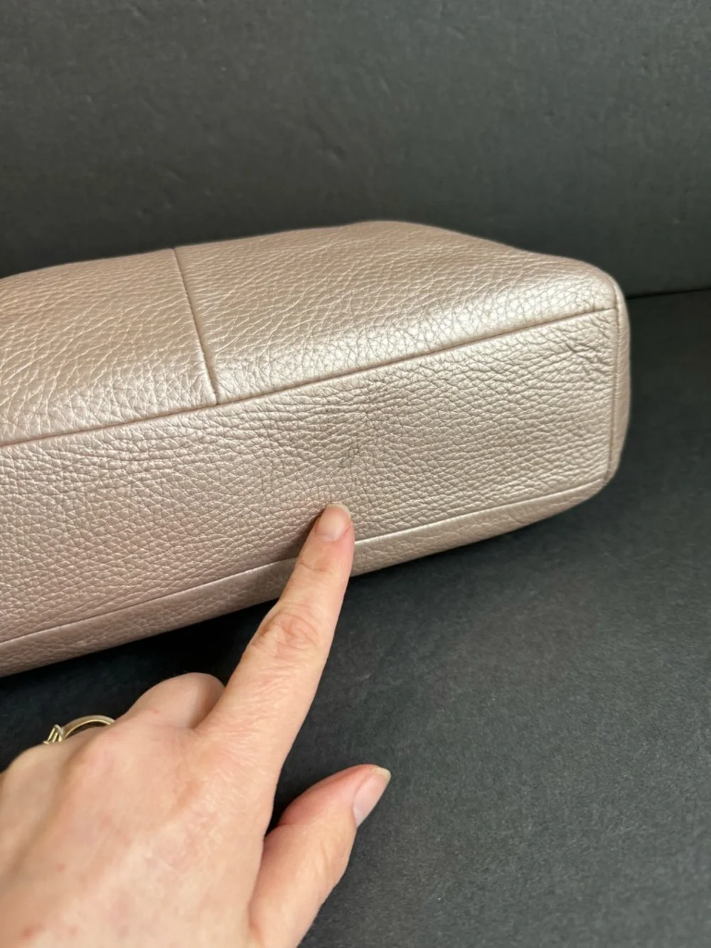 Coach Kelsey Metallic Top Handle Bag Reptile Print Handles Crossbody Purse - Picture 12 of 16